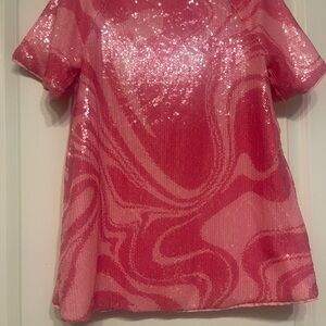 H&M Pink Sequin Short Sleeve dress
